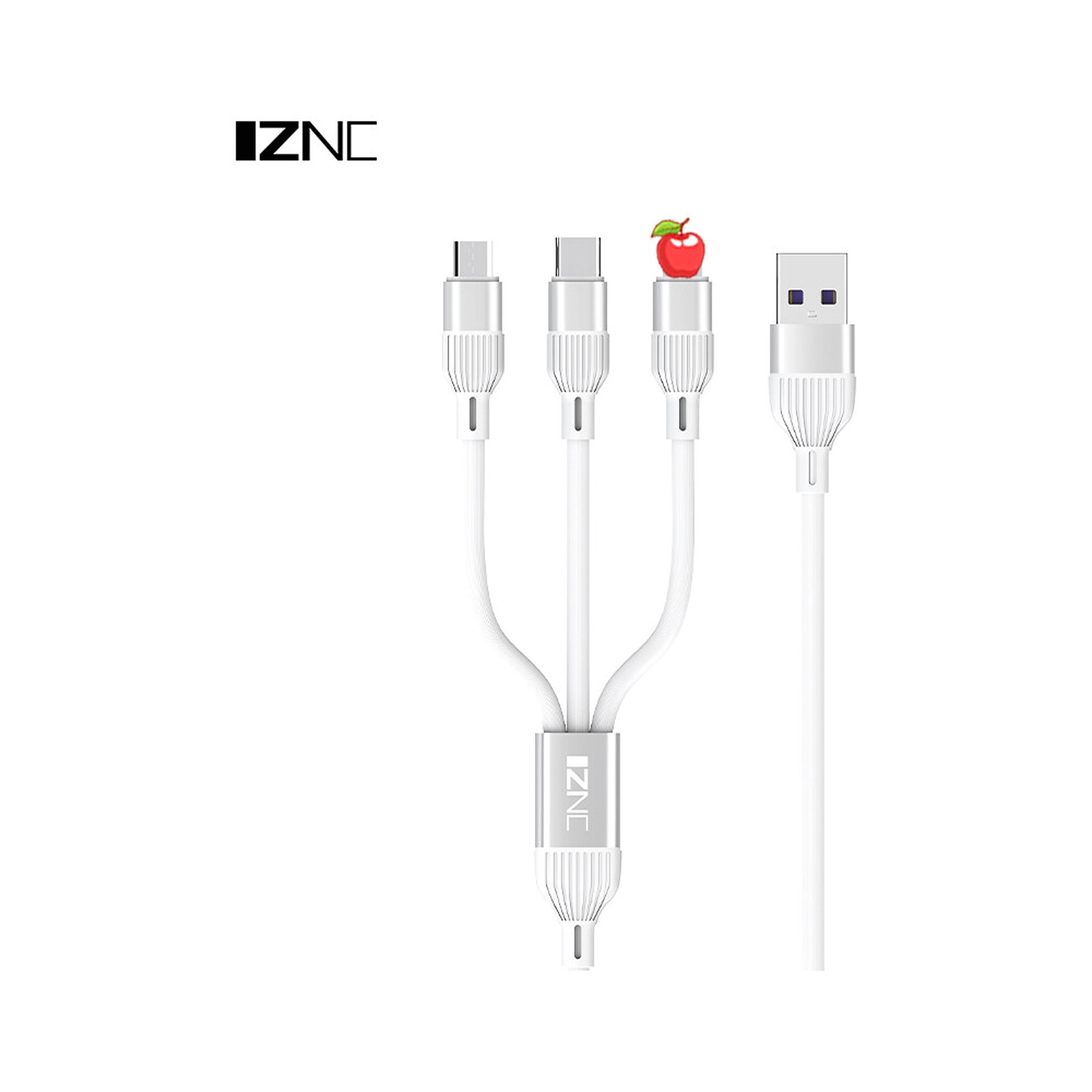 Zinc 3 in 1 Flat Data Charging Cable