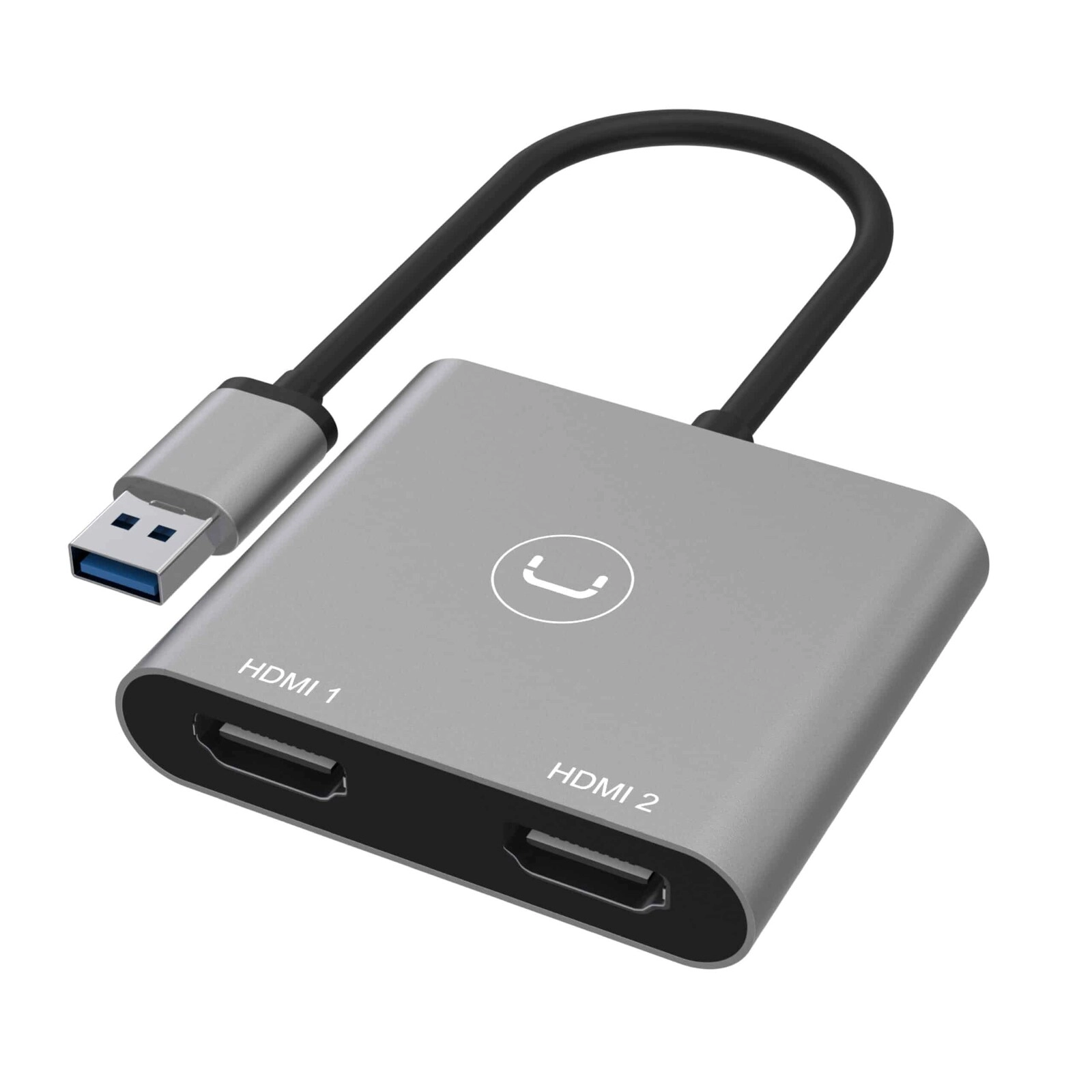 Unno USB A to Dual HDMI Hub/ Adapter HB1102GY