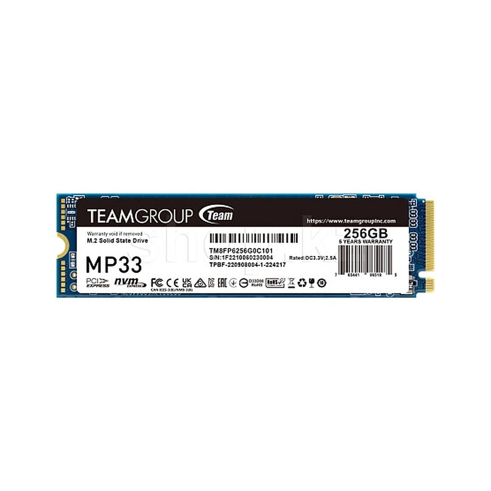 Team Group MP33 M.2 2280 256GB PCIe 3.0 x4 with NVMe 1.3 3D NAND Internal Solid State Drive SSD