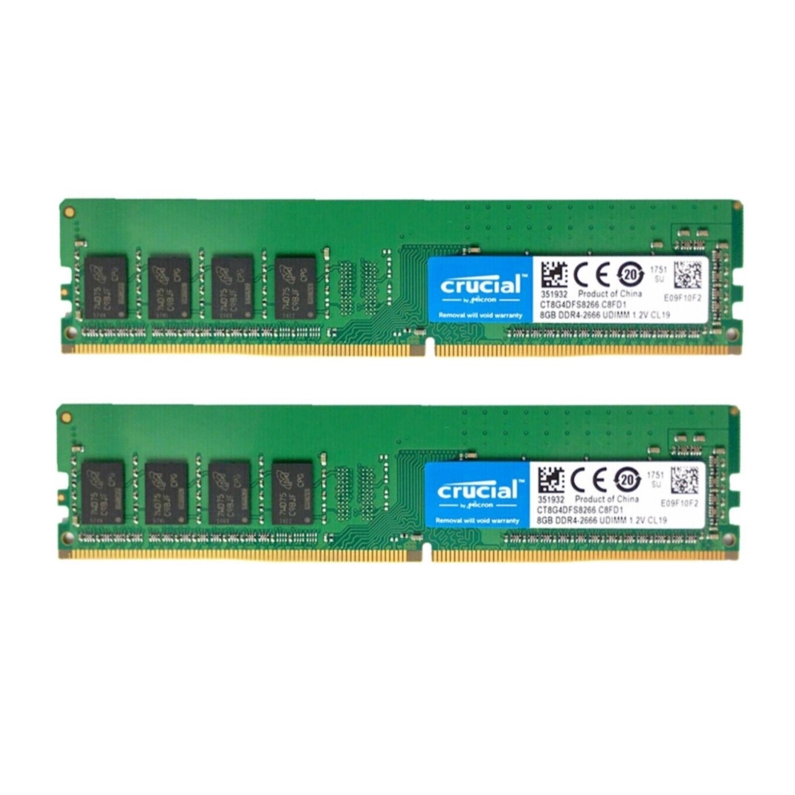 Crucial 8GB Kit (4GBx2) DDR4 2666 MT/s (PC4-21300) CL19 x8 UDIMM 288-Pin Ram Memory