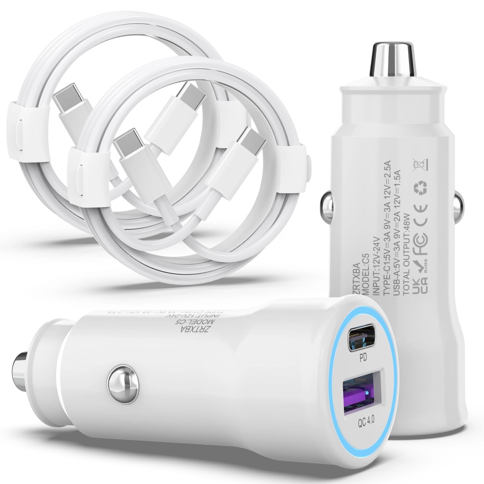 48w 2 Port Car Charger USB+PD