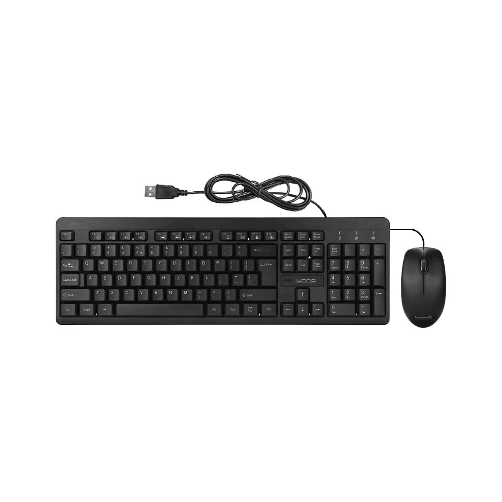Unno BRV84 Keyboard Combo USB English KB6784BK keyboard pad and mouse