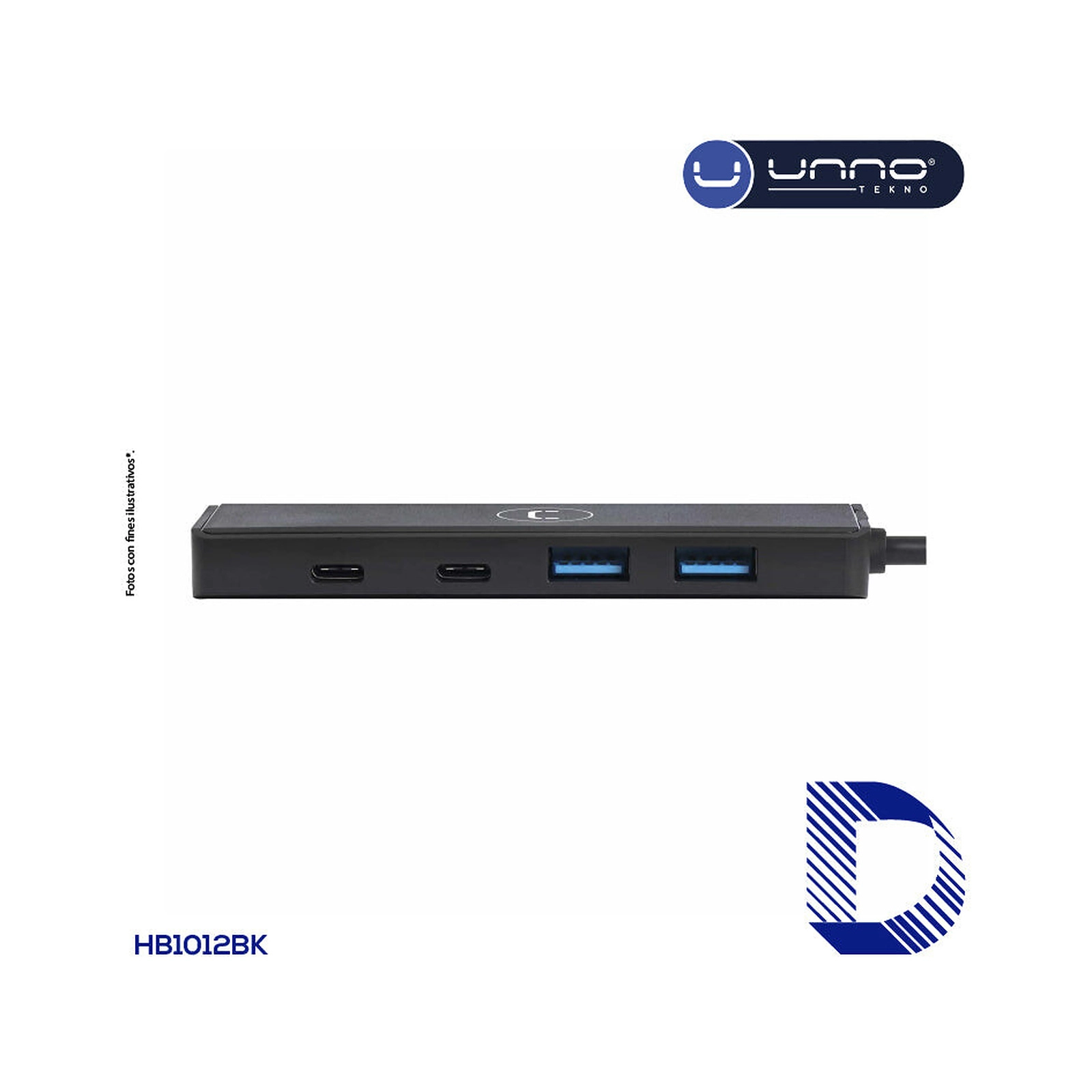 Unno Hub 4-Ports Type C to USB A 3.0*2 + USB C 3.0*2 - HB1012BK