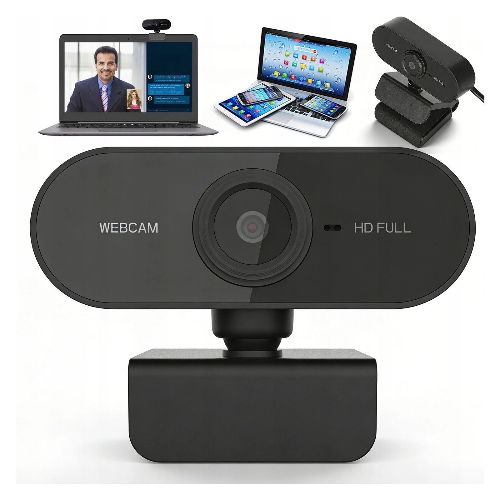 Full HD Webcam 1080P - Pro Web Camera with Stereo Microphone - USB Computer Camera for PC Laptop Desktop
