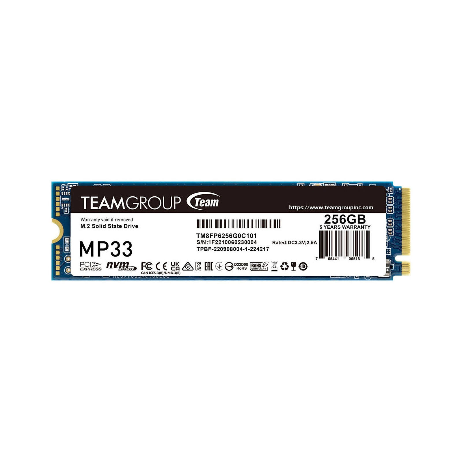 Team Group MP33 M.2 2280 256GB Internal Solid State Drive (SSD)