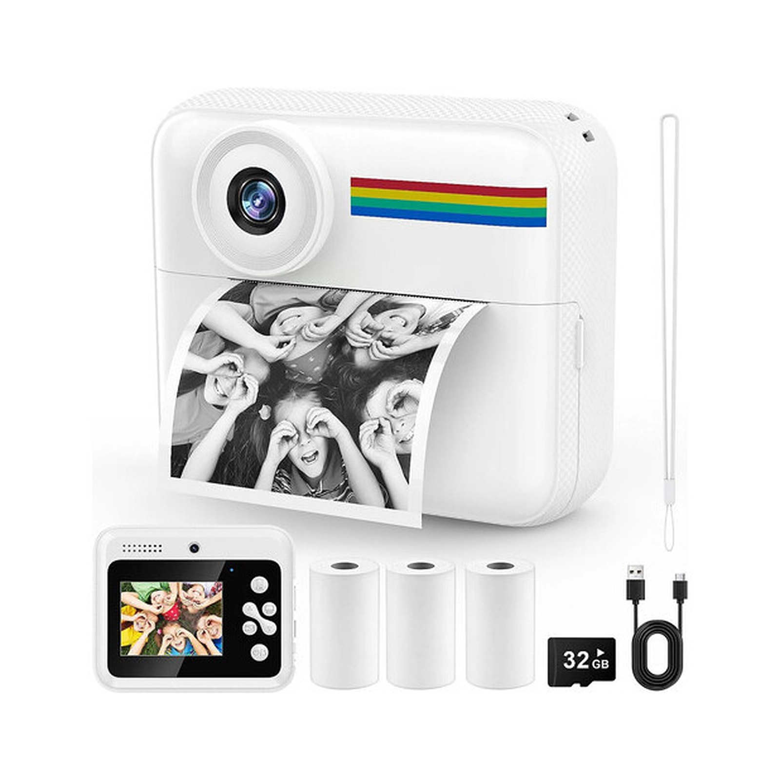 Kids Digital Instant Print Camera Thermal 32Gb Storage