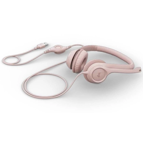 Logitech Headset H390 USB Wired with Mic Pink