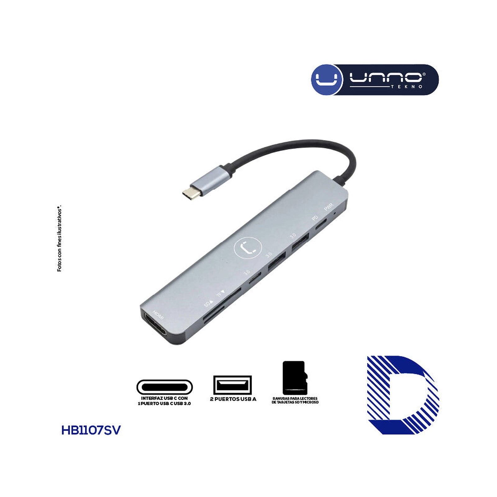 Unno Hub Type C to 7 in 1 HB1107SV