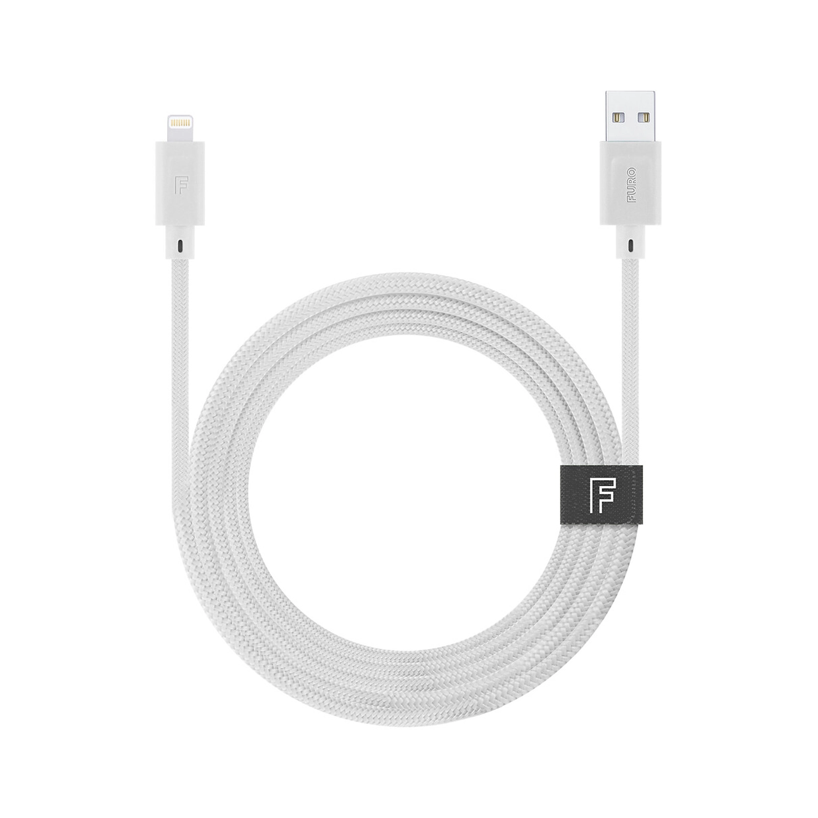 AON USB to Lightning MFI 10FT/3M BRAIDED NYLON FIBER - White
