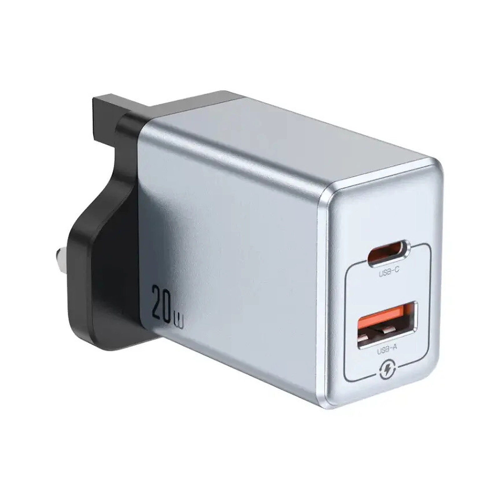 BLING 20W 2-port USB A & C Port Silver