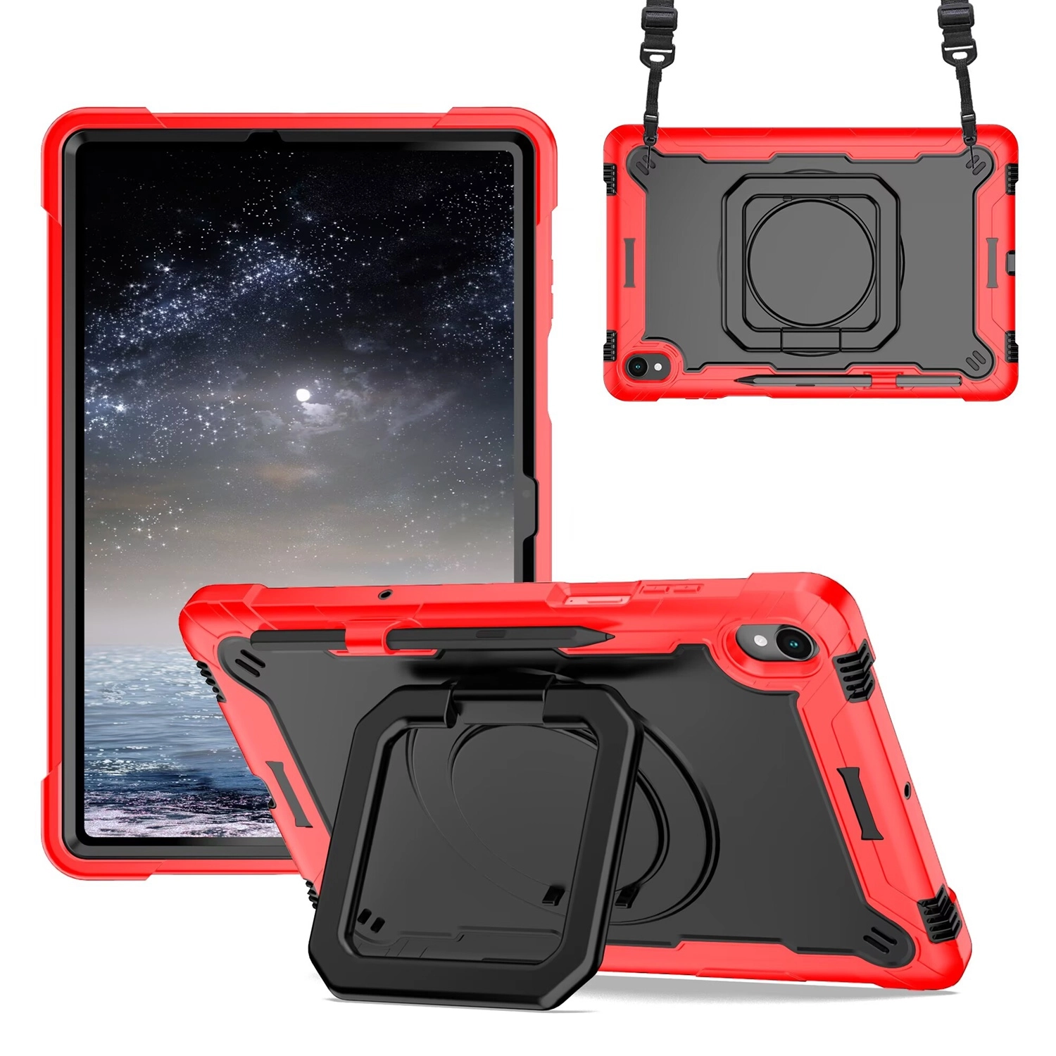 Case For Samsung Galaxy Tab S9 / S9FE / S10FE (TBROTE-TabS9-RedBK)