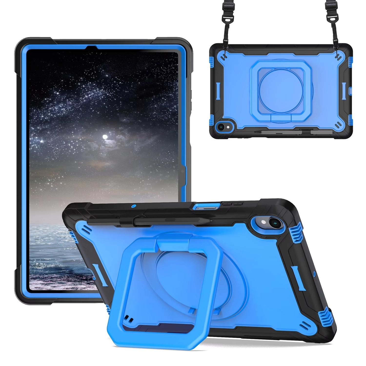 Case For Samsung Galaxy Tab S9 / S9FE / S10FE (TBROTE-TabS9-BKBlue)