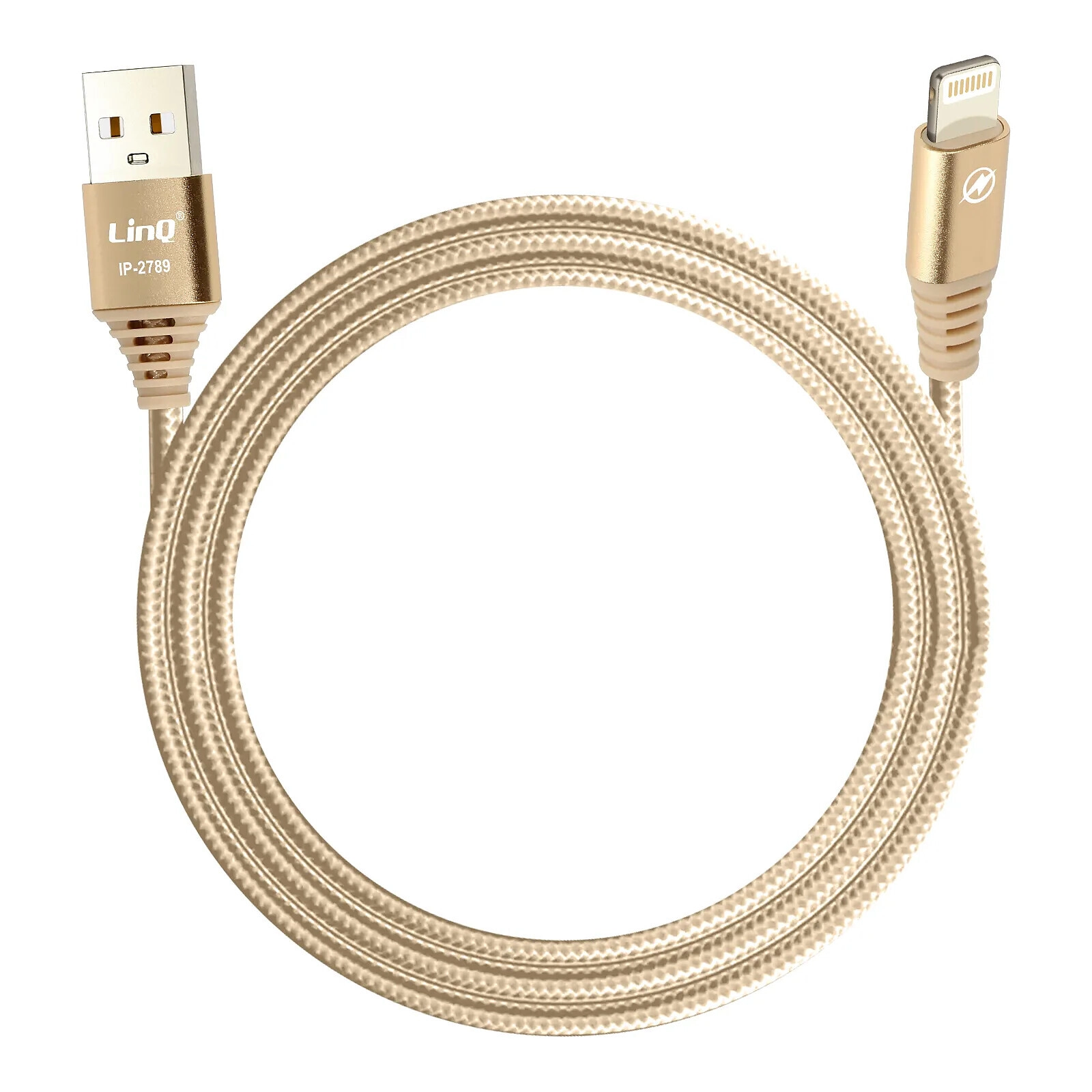 Unno Cable Lightning Braided 5ft / 1.5m Gold - CB4061GD