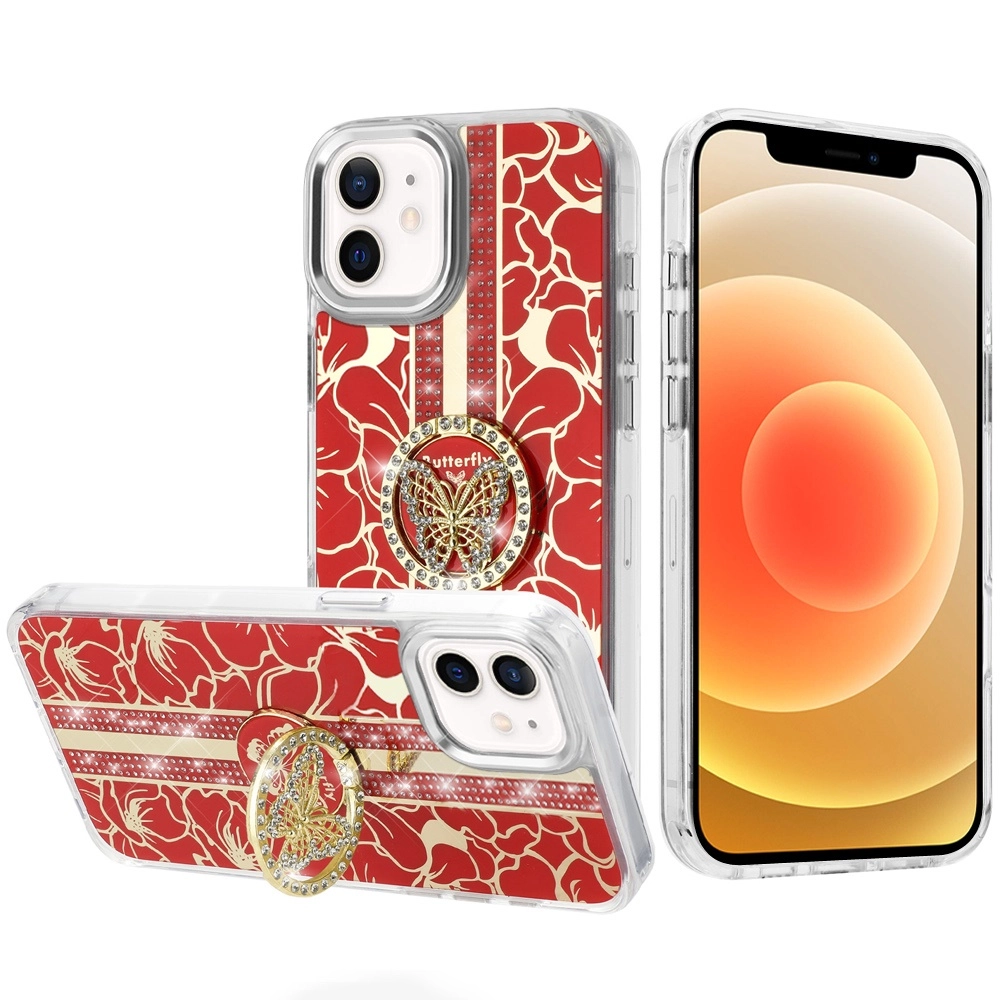 Case For iPhone 12/12 pro (QBSPLNDXFLR-iP126.1-Red)