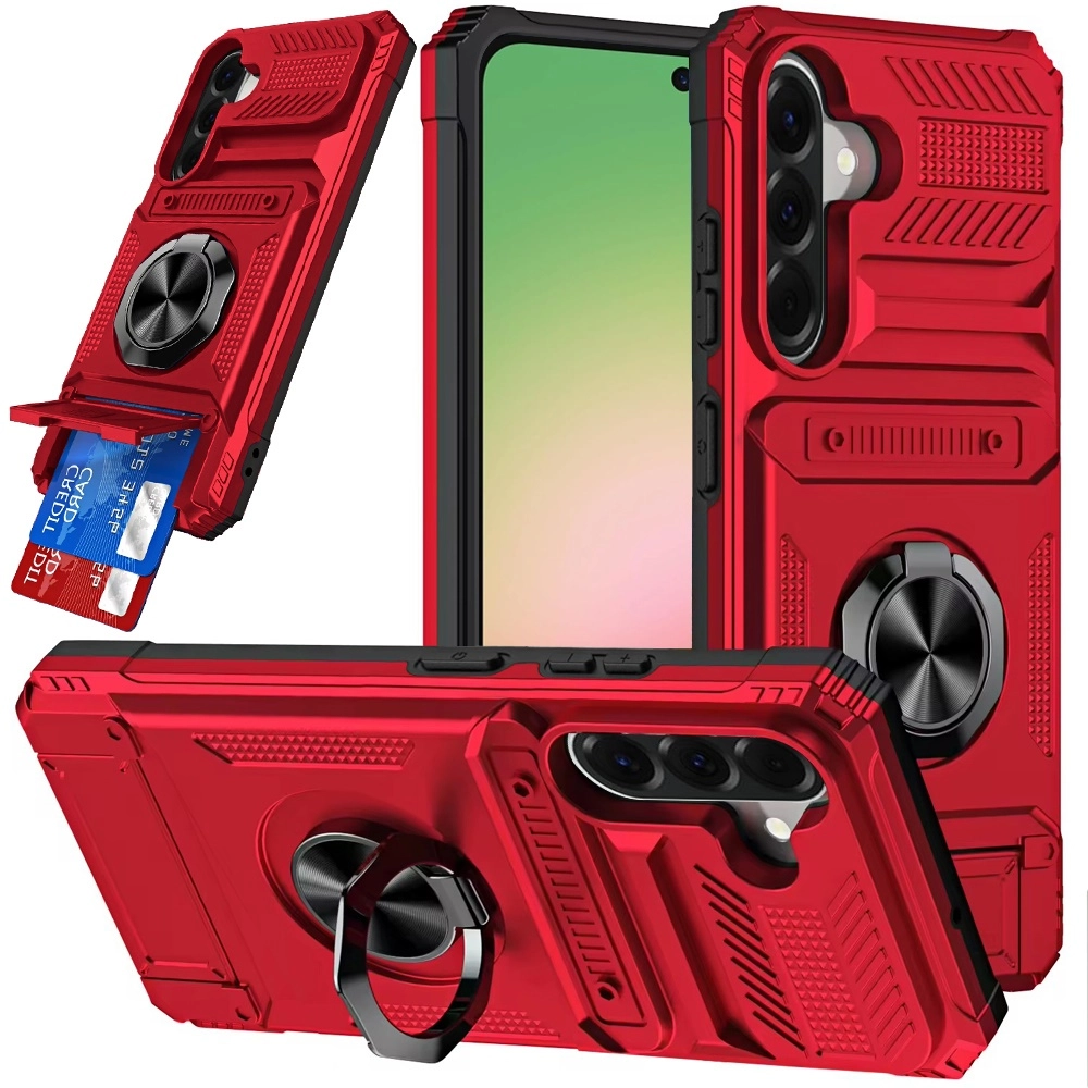 Case For Samsung A57 Multi-Functional 2X Card Slot (QB13M-A57-Red)