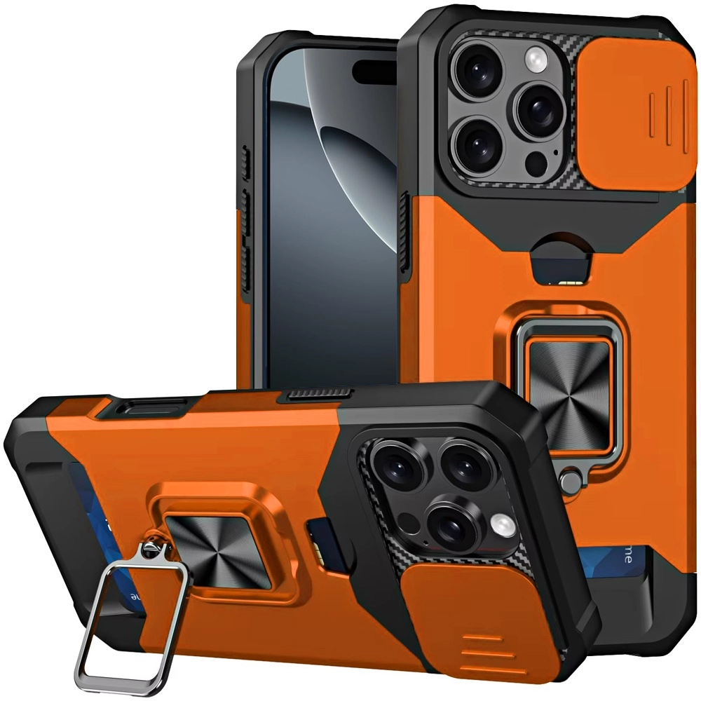 Case For iPhone 16 Pro Max Multi- Functional Card (QBCRCM-Max16-CSMORN)