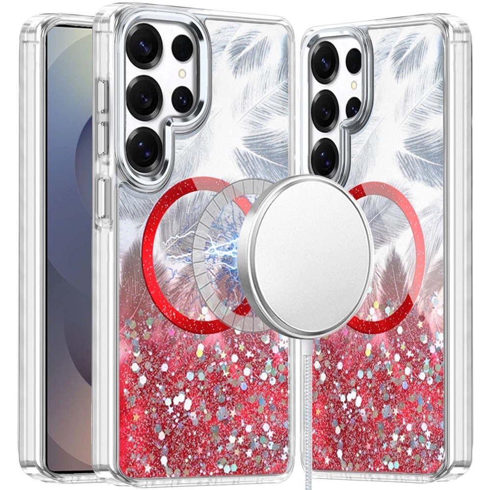 Case For iPhone 12 Pro Max 6.7 Epoxy Glitter Shimmer [ (MGPOXY-iP126.7-Red)