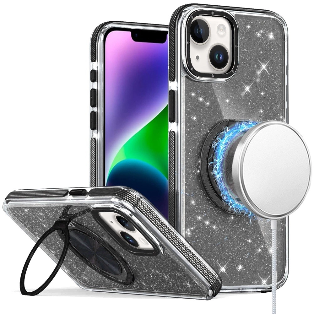 Case For iPhone 14/13 Glitz HQ Shimmer Glitter [ (MGGLITZ-ip14-BK)