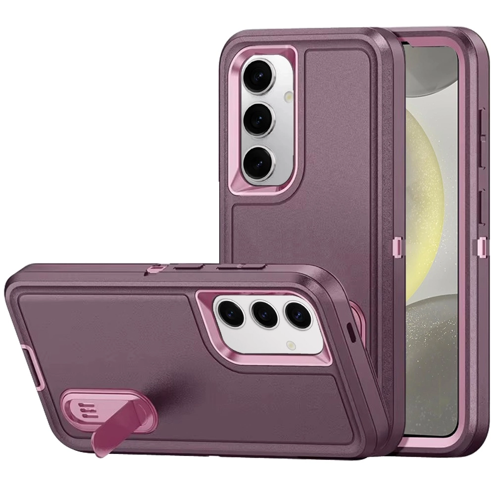 Case For Samsung s25/s24 PEAK 3in1 Toughest Hybrid with Stand Cover Case (QBPEAK-s25-BgdyBK)
