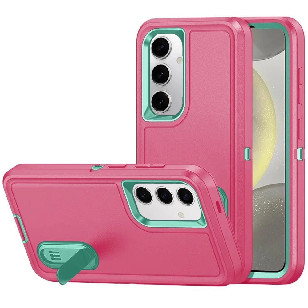 Case For Samsung s25/s24 PEAK 3in1 Toughest Hybrid with Stand Cover Case (QBPEAK-s25-THPnk)