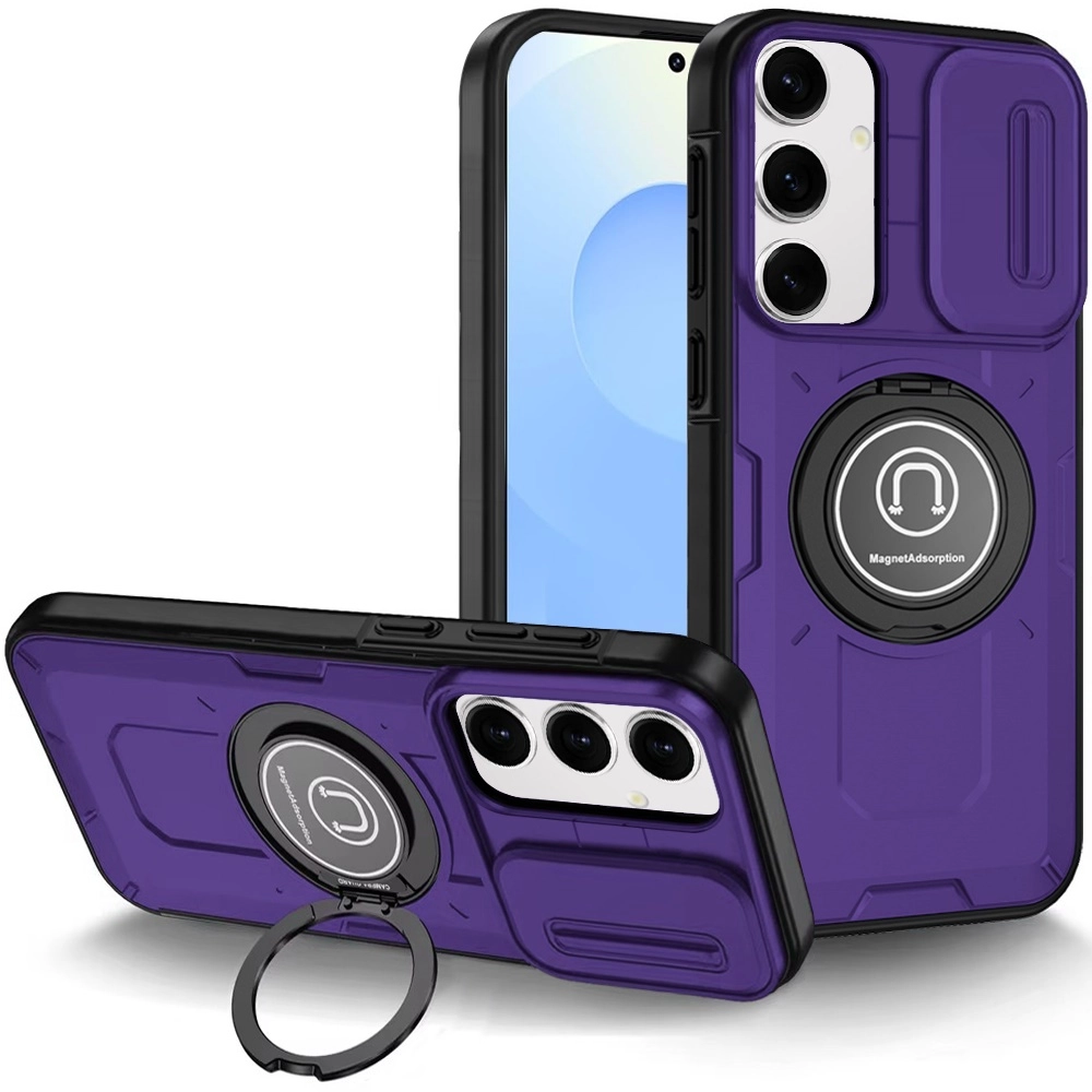 Case For Samsung s25/s24 Push Mount Friendly Camera Protective [Ring Stand] Hybrid Case (QBPUSH-s25-DPrp)