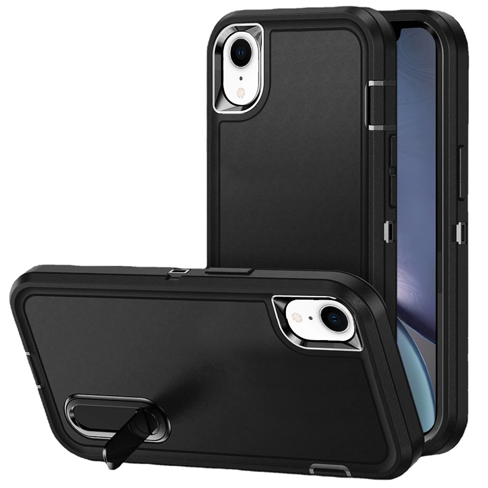 Case For iPhone XR PEAK 3in1 Toughest Hybrid with Stand (QBPEAK-iPXR-BKBK)