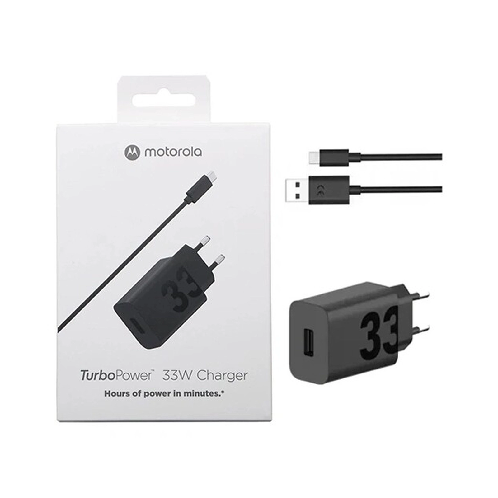 Motorola Travel Charger 33W Turbo Charger Type C w/ Cab;le