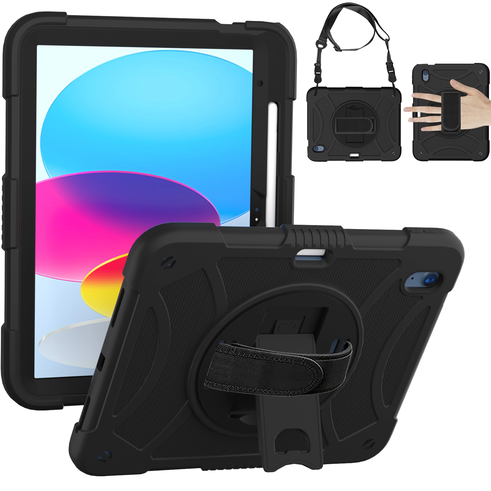 Case For iPad (A16) 2025 / iPad 10th Gen (TBHAND-iPD10gen-BK)