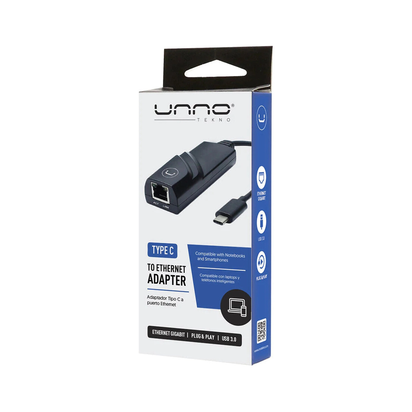 Unno Adapter Type A & Type C to LAN - AD3007GY