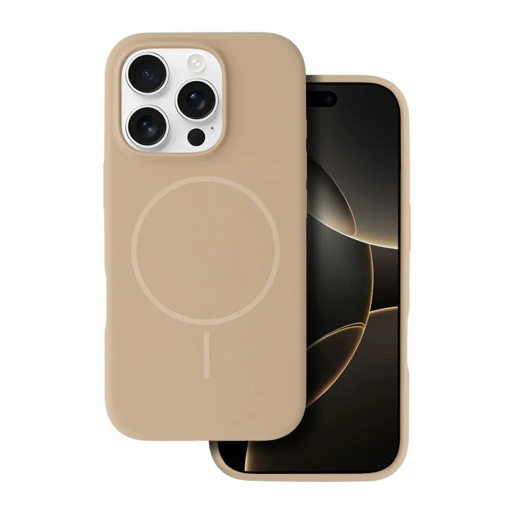 Case for iPhone 14 Pro Max Silicone MagSafe with Lens Protector Light Brown