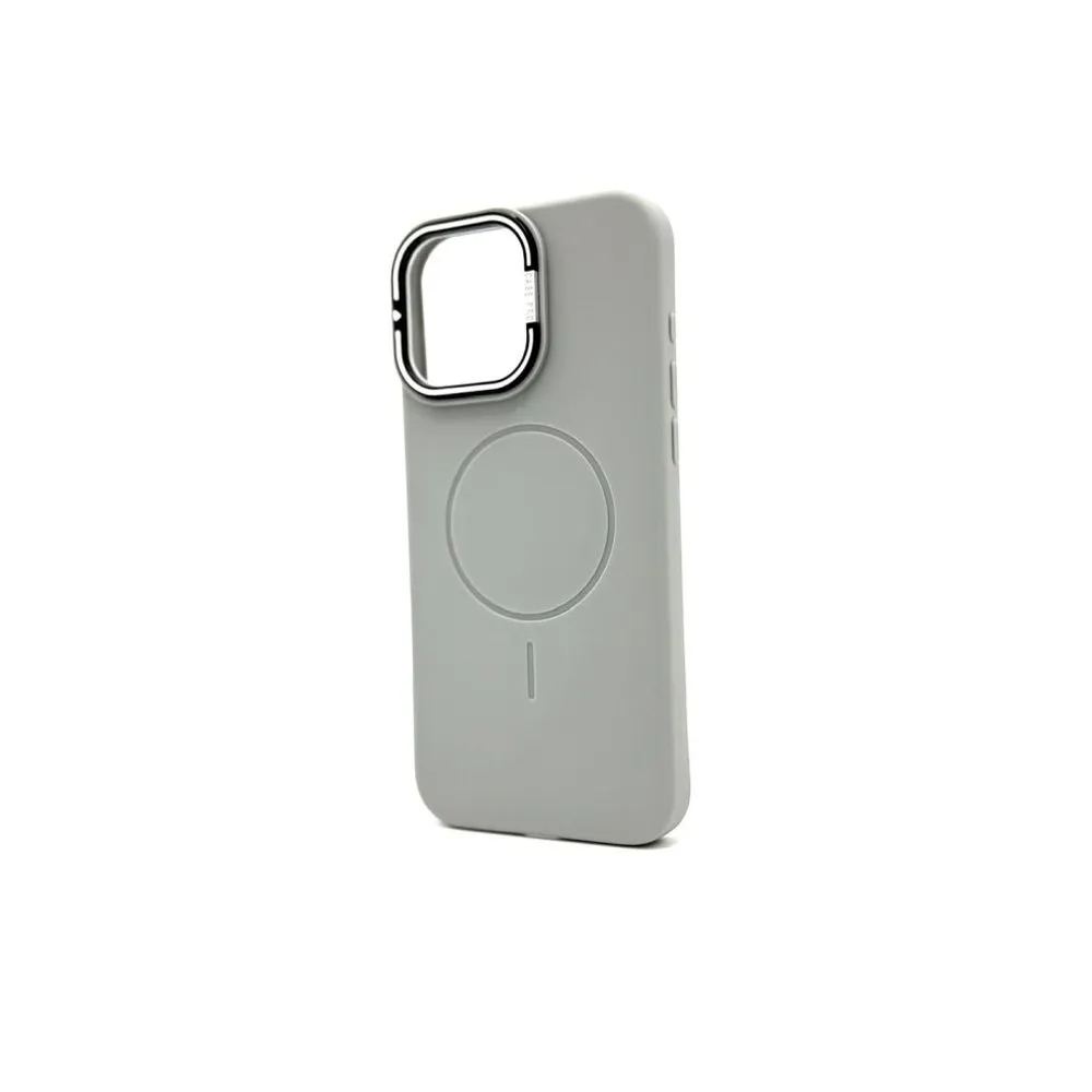 Case for iPhone 14 Pro Max Silicone MagSafe with Lens Protector Light Gray