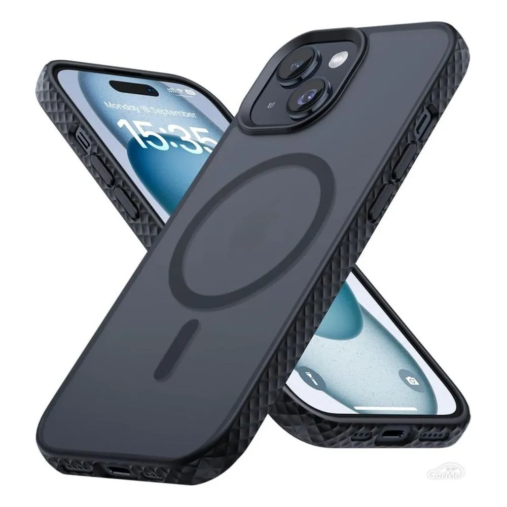 Case for iPhone 15 Silicone MagSafe with Lens Protector Dark Gray