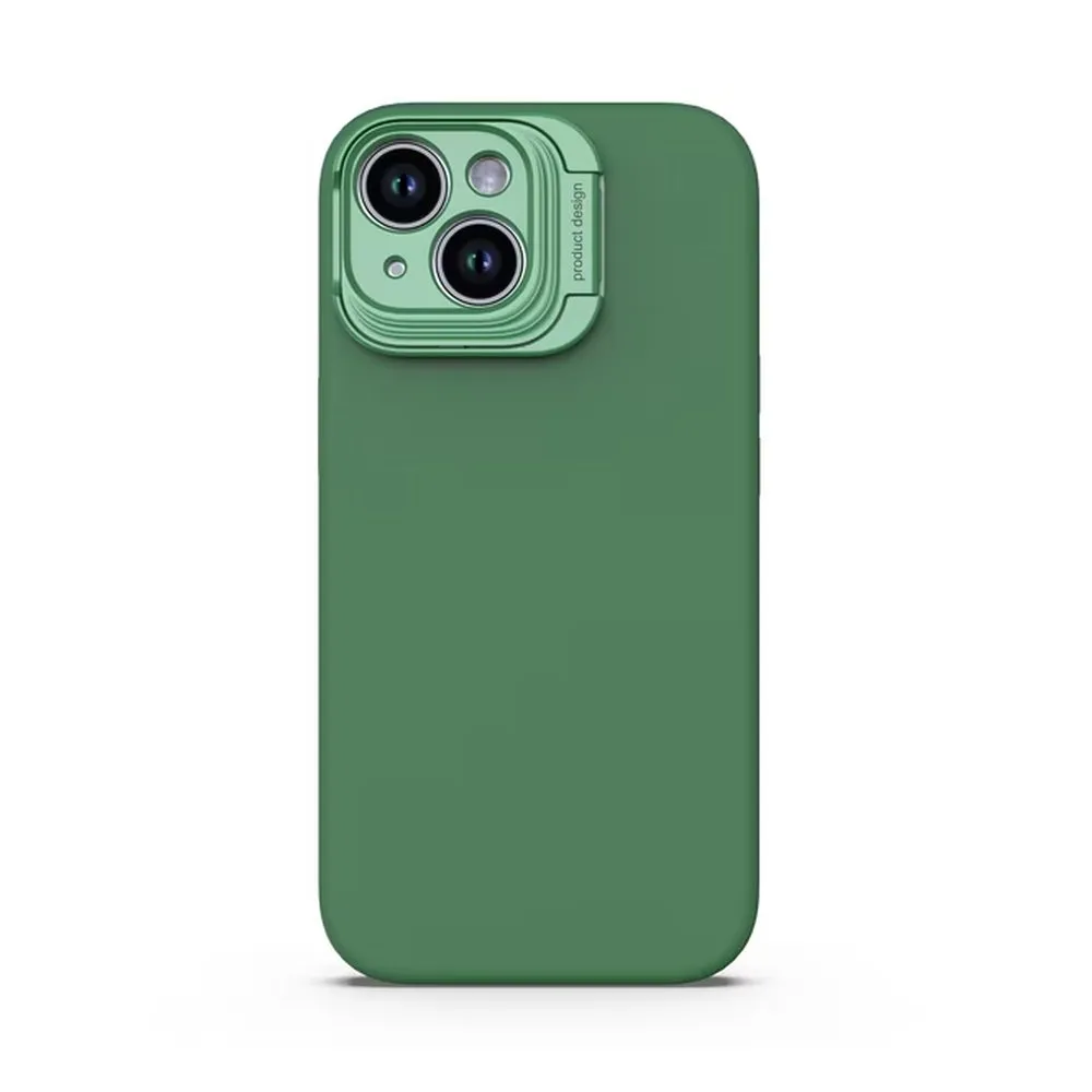 Case for iPhone 15 Silicone MagSafe with Lens Protector Olive
