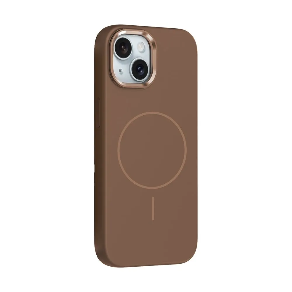 Case for iPhone 15 Silicone MagSafe with Lens Protector Light Gray
