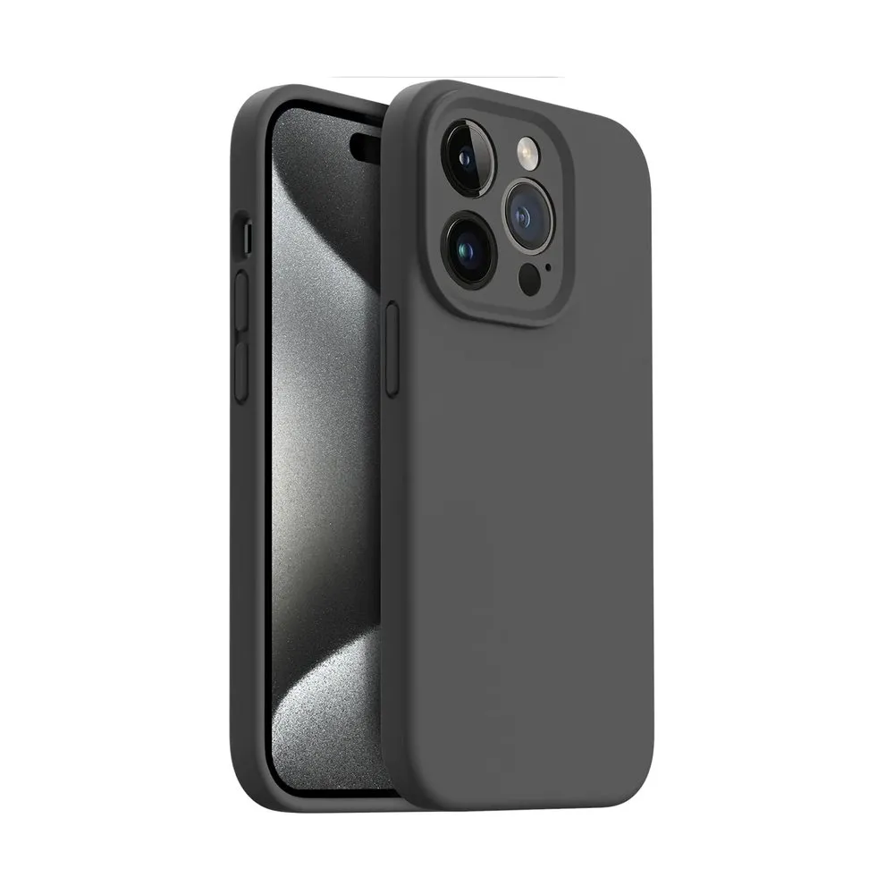 Case for iPhone 15 Pro Silicone MagSafe with Lens Protector Dark Gray