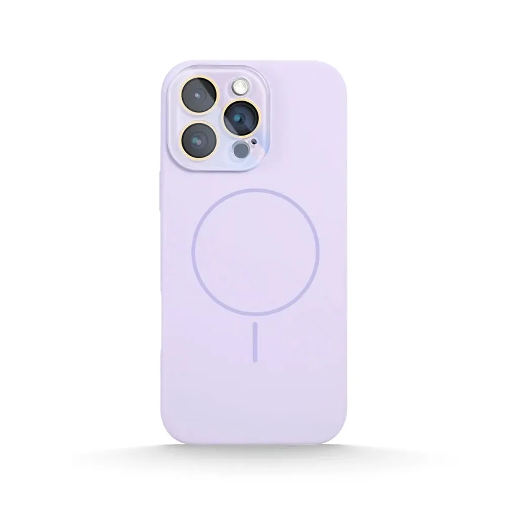 Case for iPhone 15 Pro Silicone MagSafe with Lens Protector Lilac