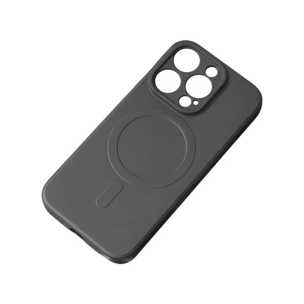 Case for iPhone 15 Pro Silicone MagSafe with Lens Protector Black