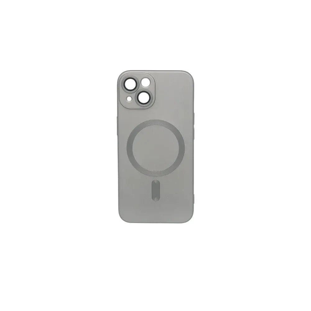 Case for iPhone 15 Pro Silicone MagSafe with Lens Protector Light Gray