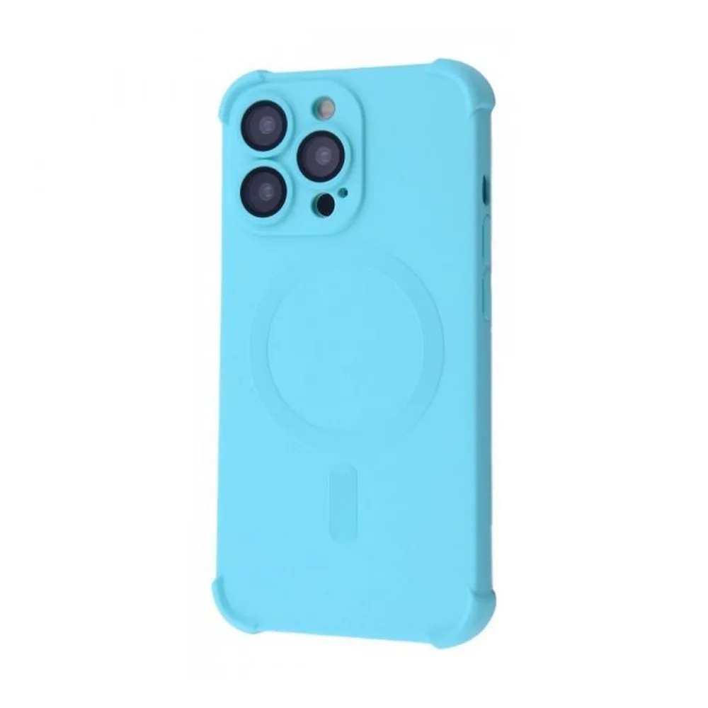 Case for iPhone 15 Pro Silicone MagSafe Spiral Turquoise Blue