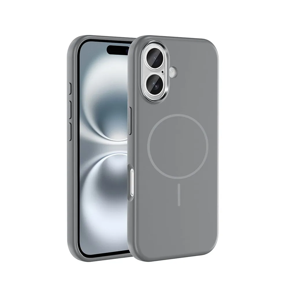 Case for iPhone 16 Silicone MagSafe with Lens Protector Dark Gray