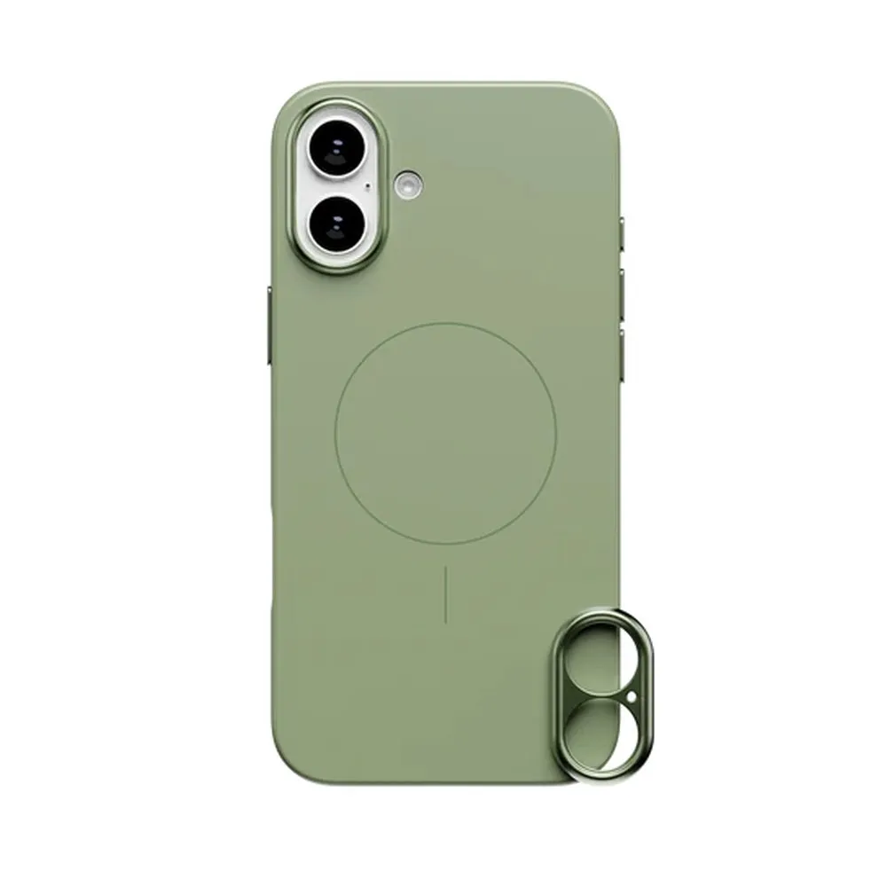 Case for iPhone 16 Silicone MagSafe with Lens Protector Olive