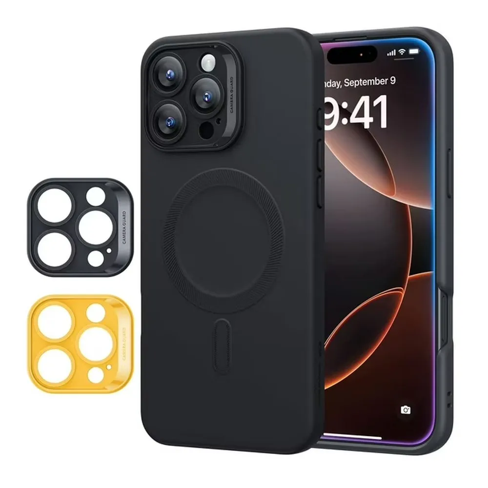 Case for iPhone 16 Pro Silicone MagSafe with Lens Protector Dark Gray