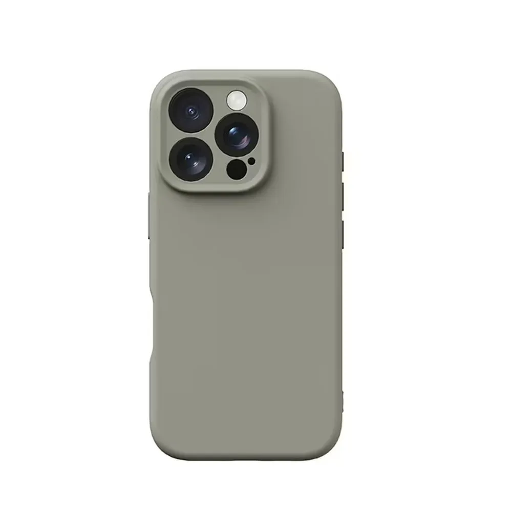 Case for iPhone 16 Pro Silicone MagSafe with Lens Protector Light Gray