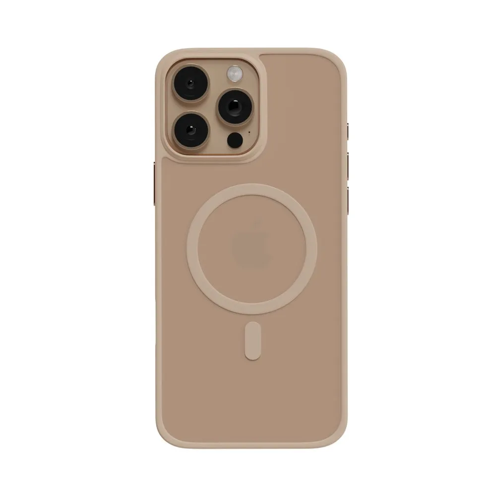 Case for iPhone 16 Pro Max Silicone MagSafe with Lens Protector Light Brown