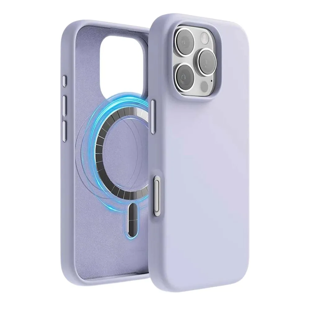 Case for iPhone 16 Pro Max Silicone MagSafe with Lens Protector Lilac