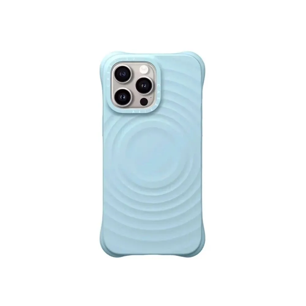 Case for iPhone 15 Silicone MagSafe Spiral Turquoise Blue