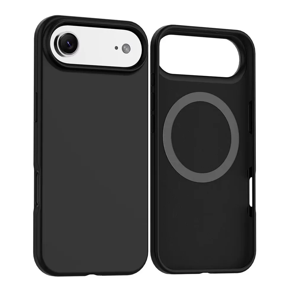Case for iPhone 17 Air Silicone MagSafe with Lens Protector Black