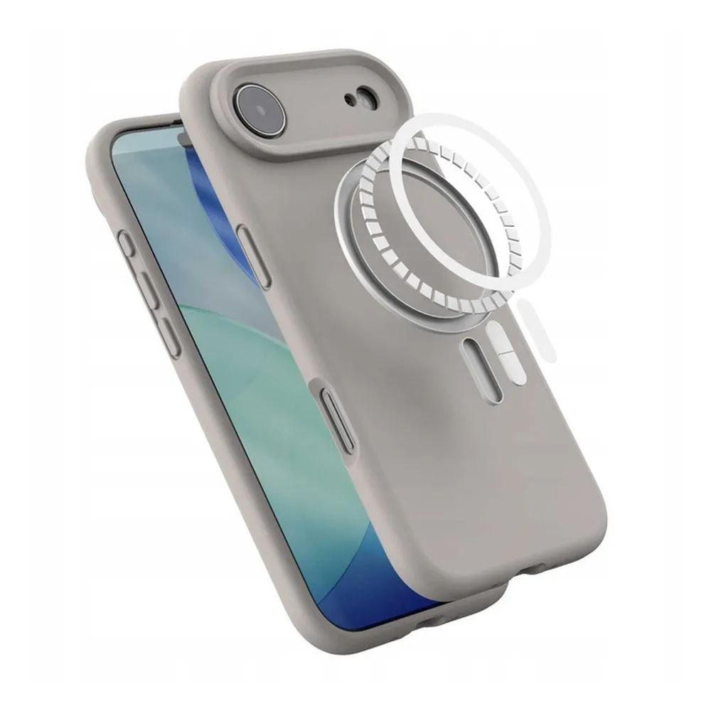 Case for iPhone 17 Air Silicone MagSafe with Lens Protector Light Gray