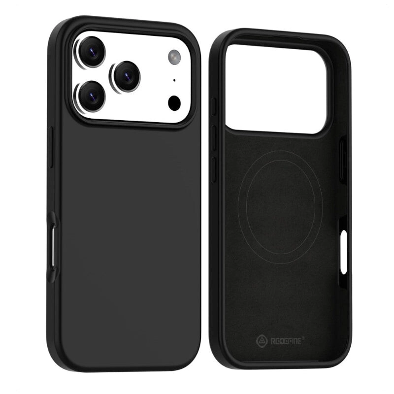 Case for IPh 17 Pro Silicone magsafe w/ lense protector Black