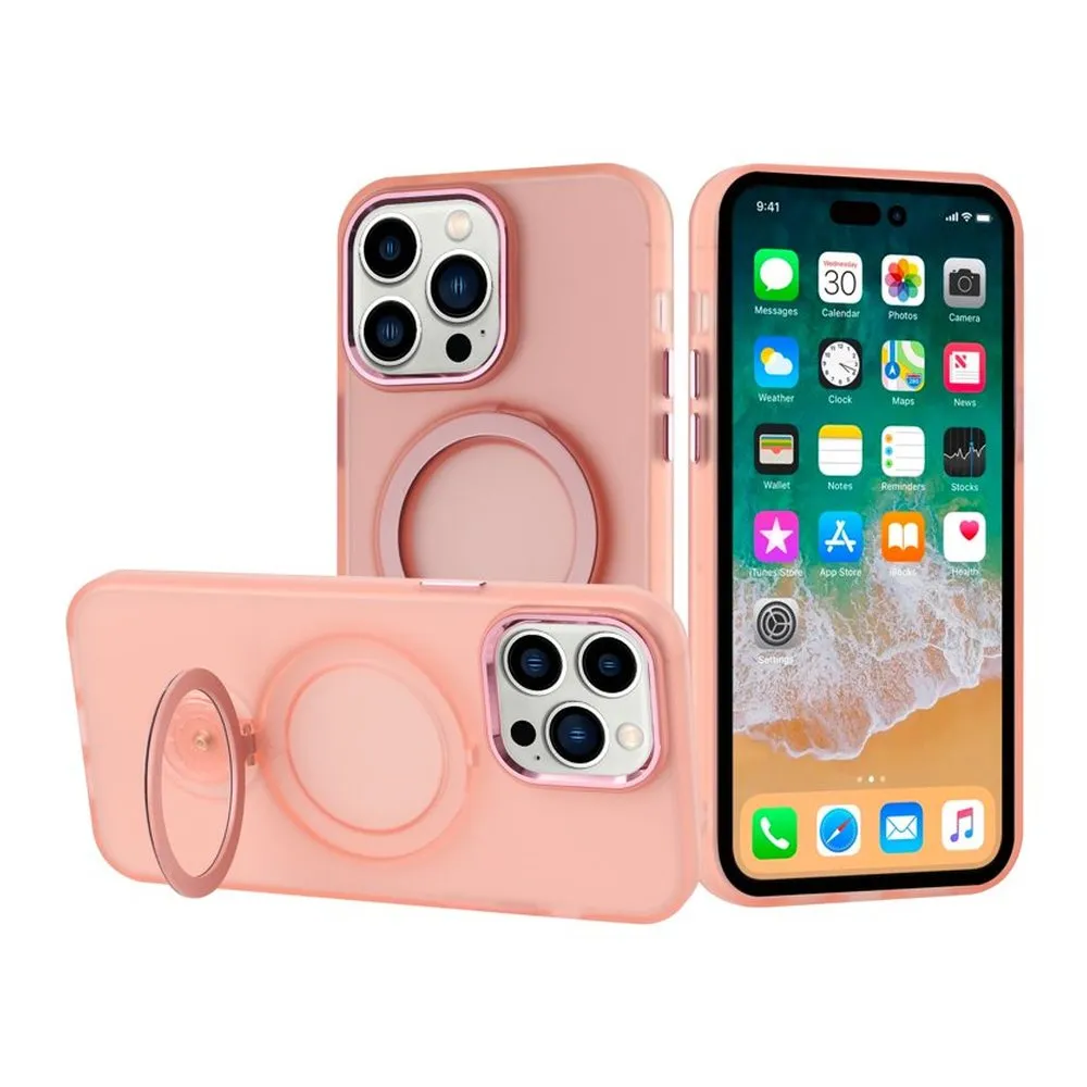 Case for iPhone 11 Silicone MagSafe 360 Ring Bright Pink